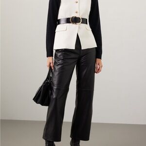 Veda Black Leather Pants